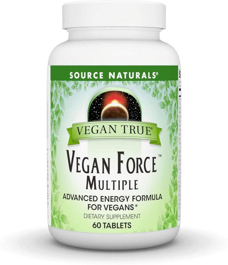 Vir Naturals Vegan True, Veganska sila Multiple, Napredna energijska Formula za Vegane* - 60 tablet