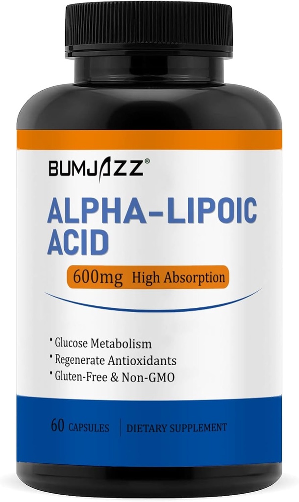 Alpha lipoična kislina 600mg, pomaga pri podpiranju glukoze Presnova in regeneracijo antioksidanti Non-GMO - Gluten Free - Soy Free - 60 Count