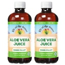 Lily of the Desert Organic Aloe Vera Juice 2-Pack – notranji filet, naravni drobovje & prebavna podpora, lajšanje želodčne bolečine, 32 Fl Oz Ea