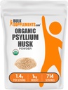 BulkSupplements.com Organski Psyllium Husk Powder - Psyllium Husk Powder for Peking, Fiber Supplement - Gluten Free, 1.4g na Serving, 1kg (2,2 lbs) (Pack of 1)