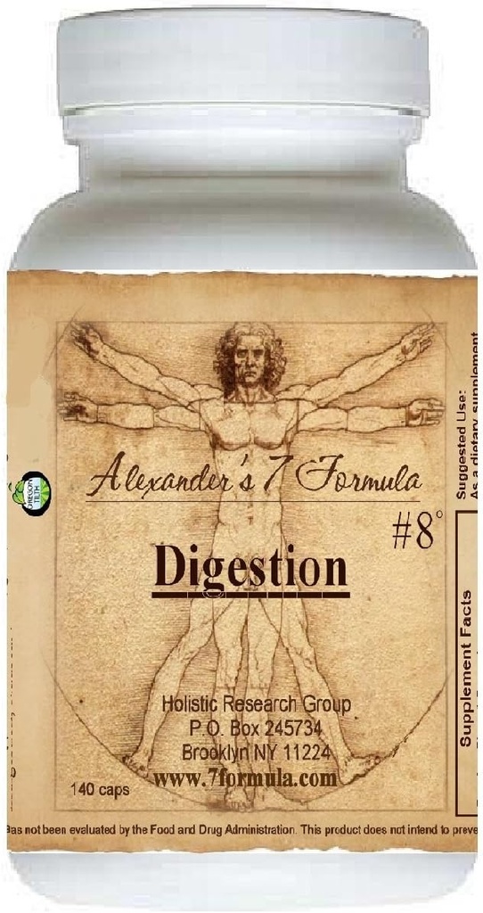 Digestion & Stomach #8 Formula Fokuses on Enzyme Production, Prebavne motnje, Dispepsija, Črevesne motnje, Plini, Colic, Zgaga. 30-dnevna dobava