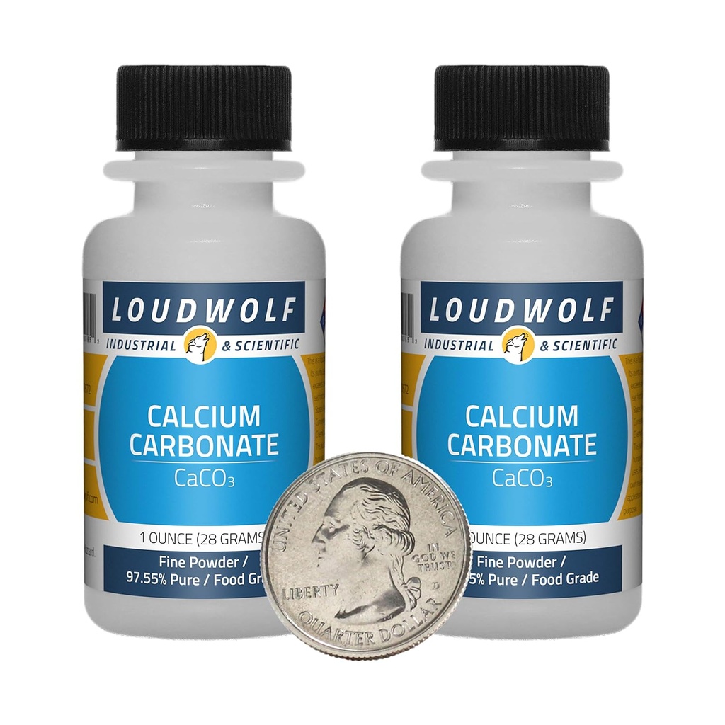 Calcium Carbonate / 2 Ounces / 2 Bottles / 97.55% Pure Food Grade/Fine Powder