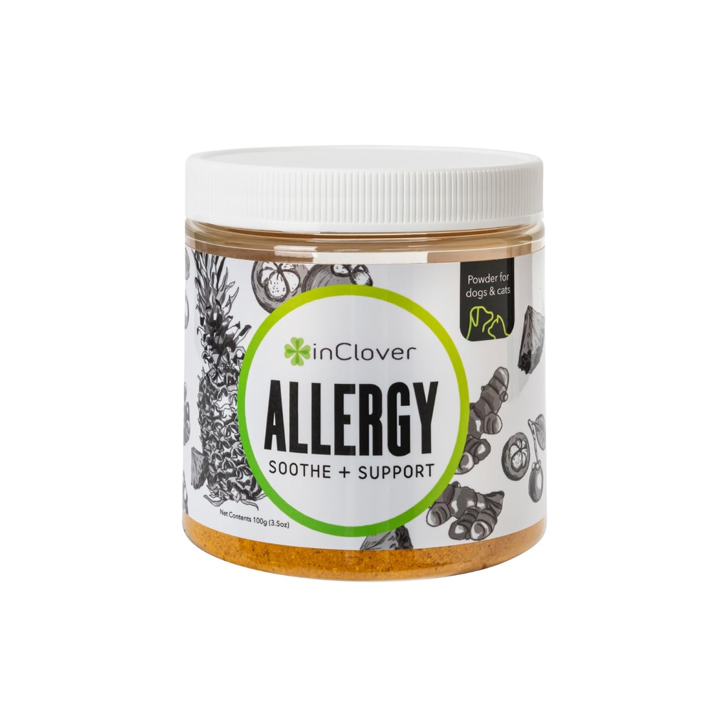 V Clover Natural Dog Alergy Relief dodatek s kurkuma - BioResiliant zdravljenje v prahu dodatek za pse z sezonskimi alergijami, Mangosteen pomaga ohraniti raven histamina