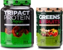 Nutrologija Zelena in sadje v prahu Naravno pridobljena superhrana, Vanilla Cimet (30 obrokov) TRIPACT Veganski protein v prahu, čokoladno arašidovo maslo (20 obrokov)