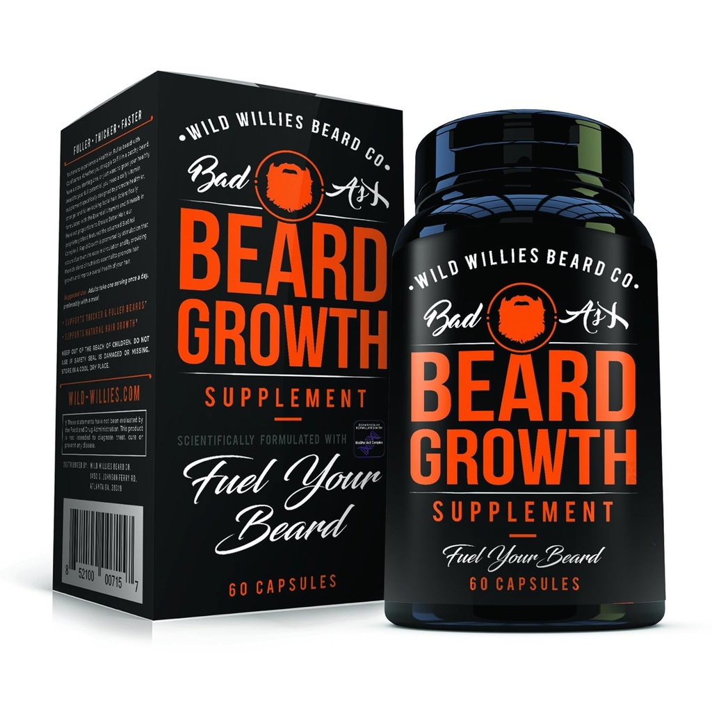 Manskape Cobrad rast vitamini za moške z divjimi Willies - Seveda hitrejša rast las - 60 Kapsule z biotin - Goy a Decker, Fuller Beard in Mustache danes