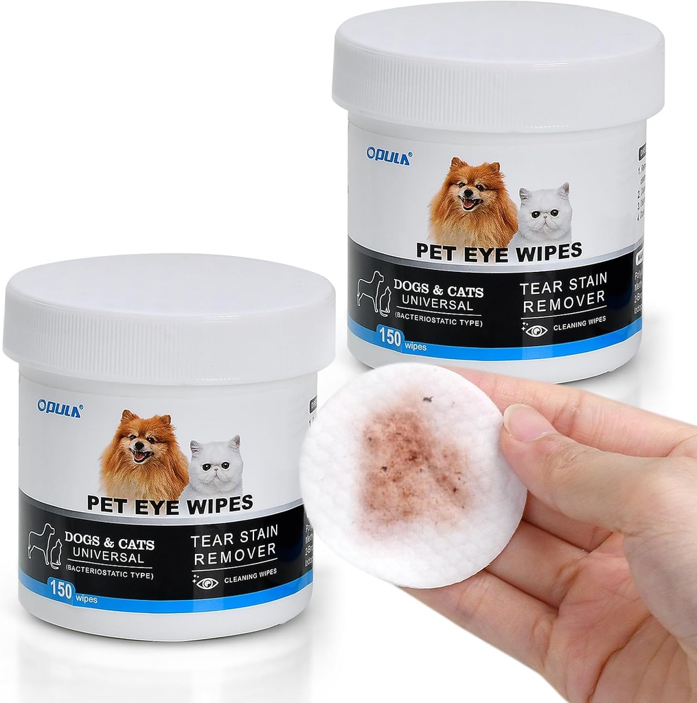 300Pcs Pasje oči Obriši Biorazgradljive, hipoalergene Mačje oči Čistilec, Pet Solzivec Odstranjevalec madežev Obrišite, Obraz, Oči Čistilec Pads nežno odstraniti razelektritev, Crust 