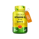 ORZAX Vitamin D3 2000 iu (50 mcg) – Brez glutena, brez sladkorja, brez mleka – 1 leto Oskrba za močno mišično funkcijo in imuno podporo – Mood dodatek za dobro počutje (360 Softgel)