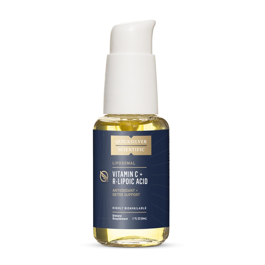Quicksilver Scientific Vitamin C + R Lipoična kislina - liposomski Vitamin C z RLA - Antioksidant, Detox & Imune Support - z vrhunsko absorpcijo (50 ml)