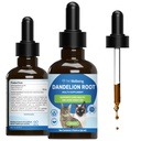 Pet dobro počutje Dandelion koren za mačke - Jetra in srce zdravje, Prebavne funkcije, Podpora za krvni sladkor, Certified Organic - Veterinarsko Formulated Zeliščni dodatek 2 oz (59 ml)