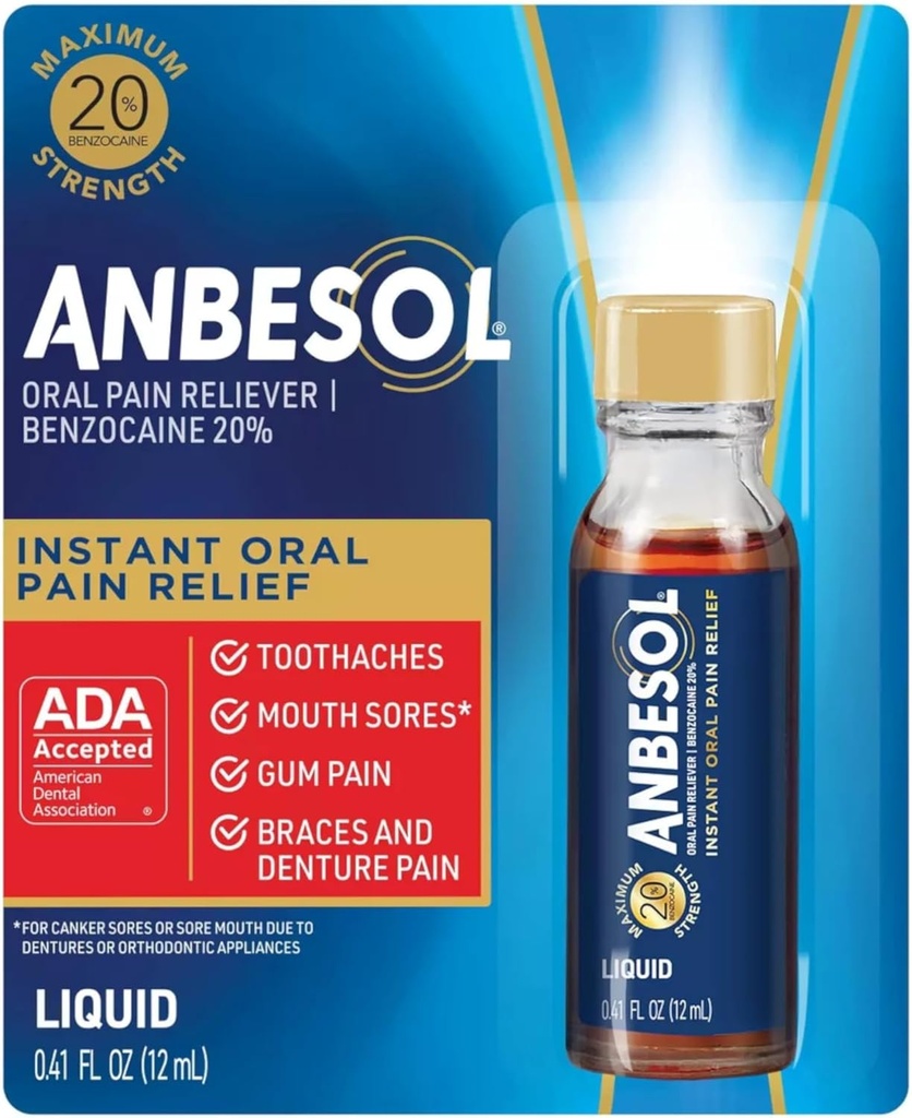 Anbesol največja jakost tekočine, 0,41 Fl Oz