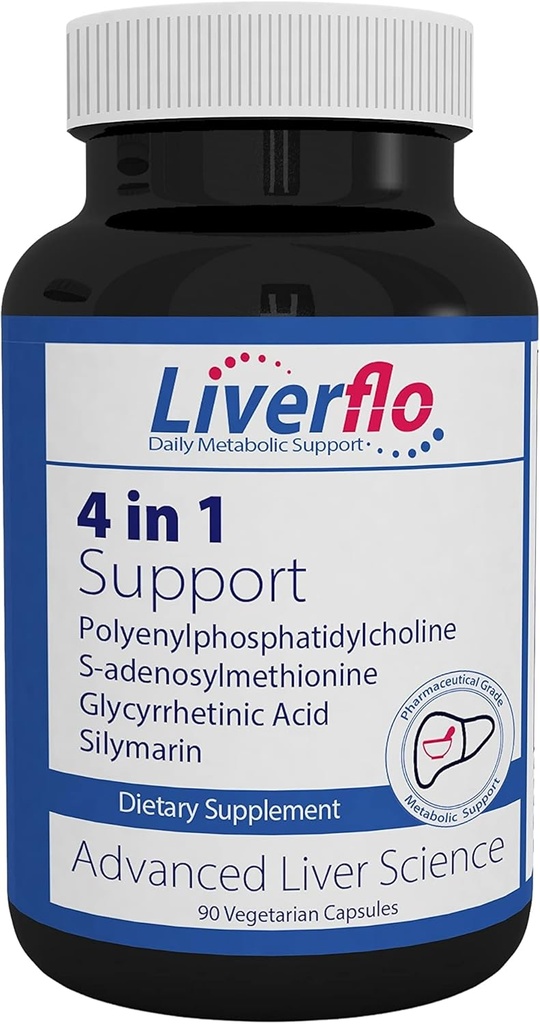 Nutrazalni liverFlo Jetrna podpora PPC Polienilfosfatidyleholin S-adesnozilmetionin Gliciretinska kislina Silimarin Dodatne vegetarijanske kapsule