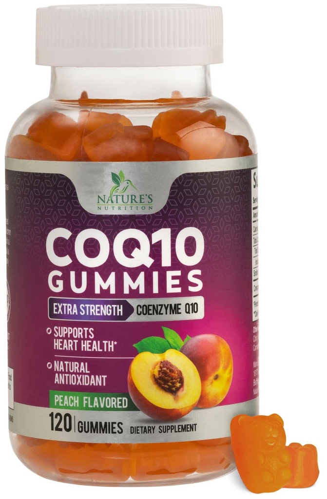 CoQ10 Gumies 100mg - 3X moč, visoka absorpcija, antioksidant dodatek za zdravje srca in proizvodnjo energije, Ultra koencim Q10 Vitamini, Coq 10 Dodatki, Non-GMO - 120 CoQ10 Gumies