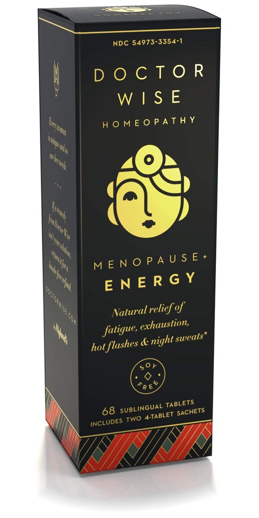 Hyland's Menopause Natural Homeopatic Relief of utrujenost, Izčrpavanje, Vroče bliskavice in nočno potenje, Doktor Wise Menopause Energy, 68 Hitro raztapljanje tablete