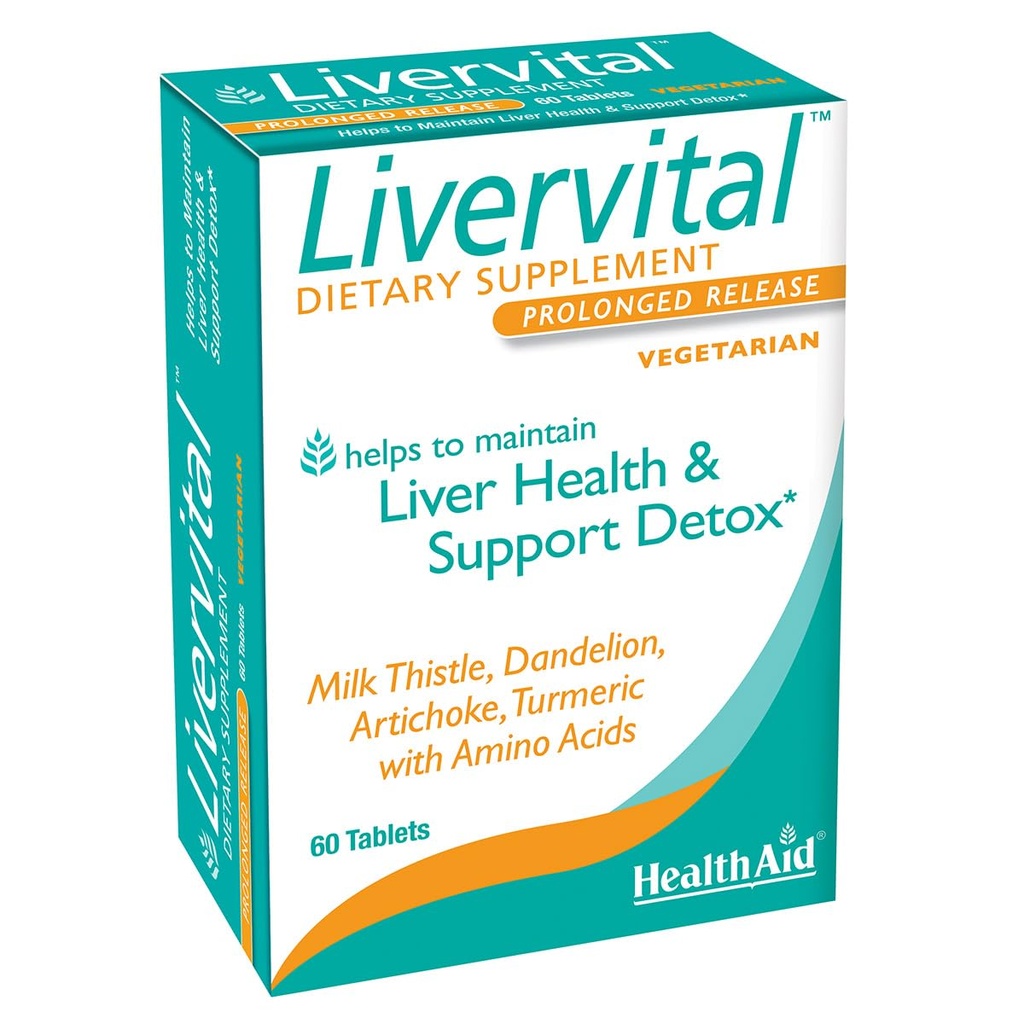 HealthAid LiverVital – Enkrat-Daily Herbal Jetra Podpora z mlekom Thistle, Dandelion, Kurkuma & Artichoke Plus Metionin, Choline & Inositol 