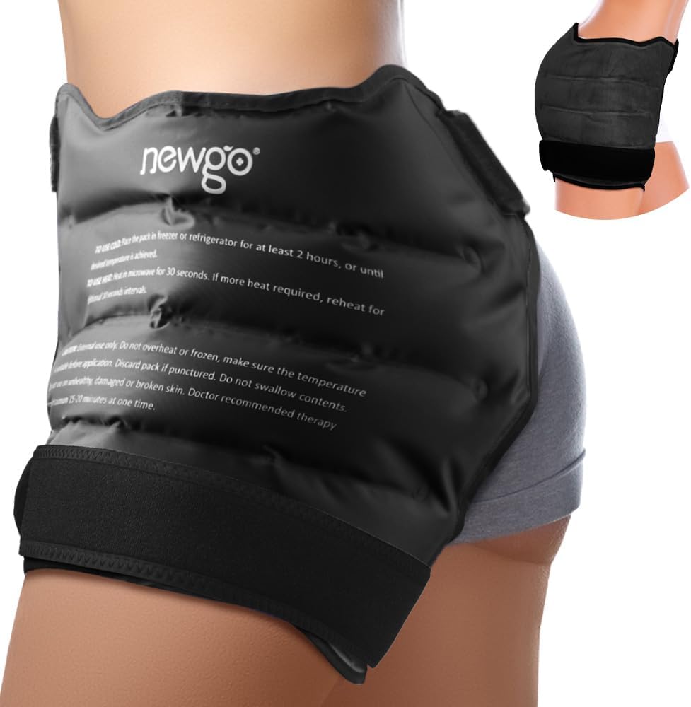 NEWGO Ice Pack for Hip zamenjava kirurgija, Gel Hladno pakiranje Hip Ice Ovitek za Hip Bursitis, Išias, Flexor bolečine, Vnetje, Otekanje - črna