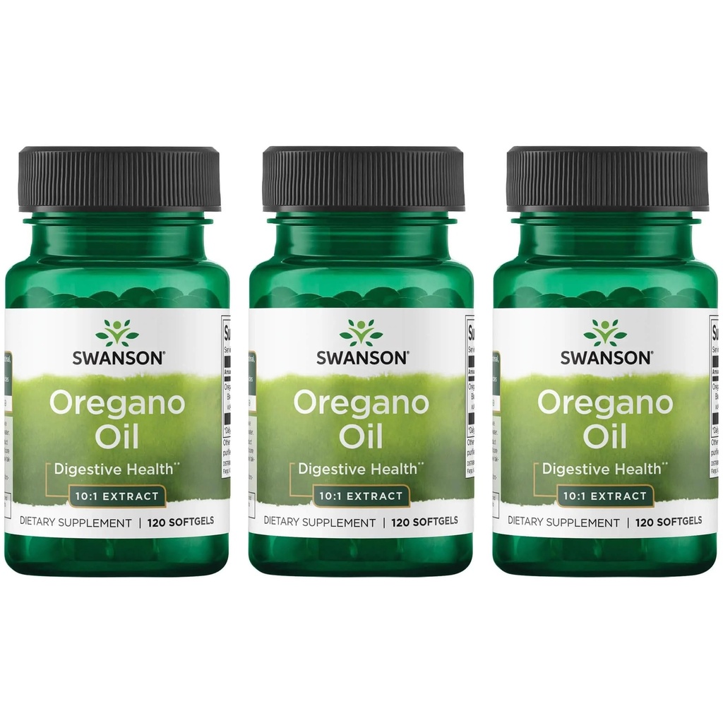 Swanson Origano Oil 10:1 Extract - Naravni dodatek Spodbujanje Prebavne zdravja in dihalne podpore - Podpira Gastrointestinalni sistem in urinarni trakt zdravje - (120 Softgels, 150mg vsak) (3 Pack)