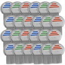 Uši Comb - (Pack of 24) glava Lice zdravljenje, ki je individualno pakirana Professional Nerjaveče jeklo zanke in Nit Combs odstrani jajca z okroglimi nasveti za udobje