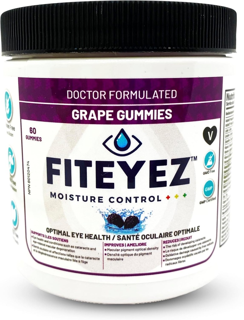 Eye Vitamini Gumies - Astaksantin, Lutein in Zeaksantin dopolnila - 11 Essential Ocular Nutrients - Ne-GMO & Gluten brezplačno dodatek - Vključuje vitamin E, B1, B6, B9 & B12-60 Gumies