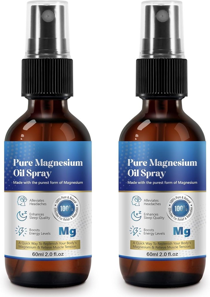 Generična 2 Fl Oz Magnezijsko olje Spray - Pure & Organic - Visoka koncentracija Magnezij - Ne-GMO, Gluten-free - Enostavno Absorb - 2pc