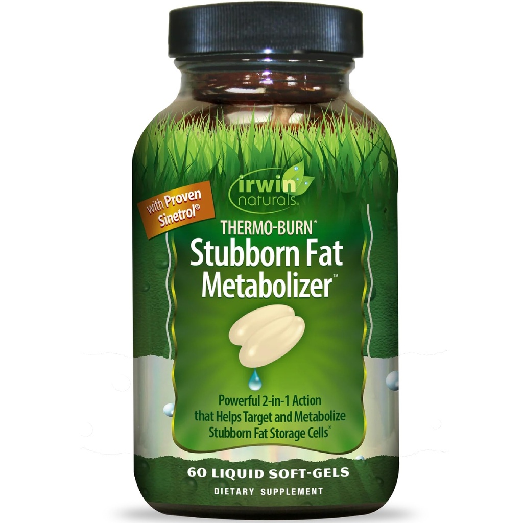 Irwin Naturals Termoburn Trmoglavec Metabolizator maščob - 60 Tekoči soft-Gels - Kombinira izvleček zelenega čaja (EGCG), MCT olje in kofein - 20 Servingov