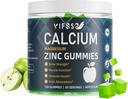 Kalcij Magnezij Cink Gumies 600mg z vitaminom D3 K2, 120 Gumies Rastline Na osnovi sladkorja brez kalcijevih gumijev Visoka absorpcija kompleks kalcij dodatek 70+ Trace minerali za kosti moč, Vegan