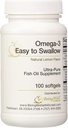 Omega-3 'Lahko pogoltniti' Ultra čisto ribje olje dodatek naravna limonina aroma 100 softgels