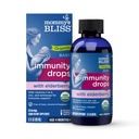 Mamina Bliss Organic Baby Elderberry kapljice, Imunska podpora z vitamini, Prebiotiki, Cink & Organic Echinacea, Starost 4 Meseci +, 3 Fl Oz (36 Serving)