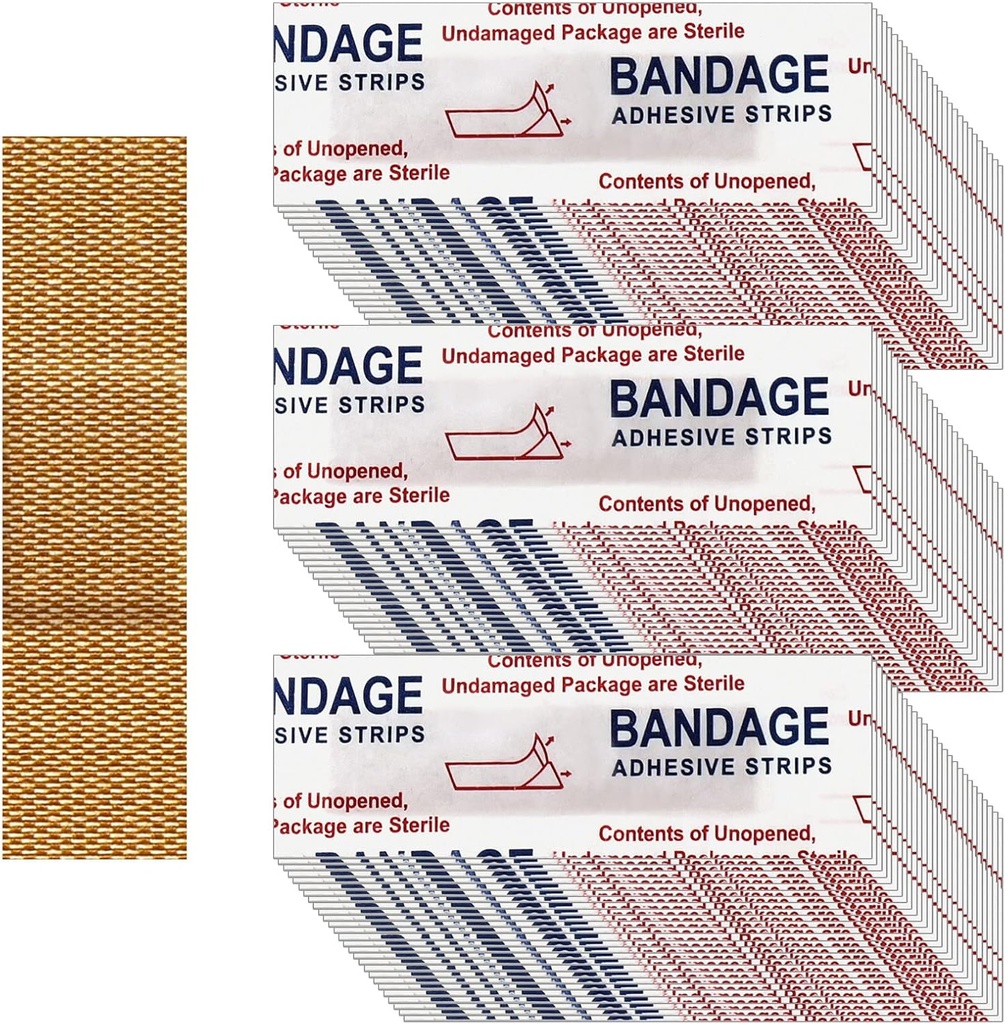 Weewooday 300 Pcs Majhni pasovi - Nose Bandages, Tkanina, Adhesive, Fleksibilna, Dihanje - 0,34 x 1,6 palec
