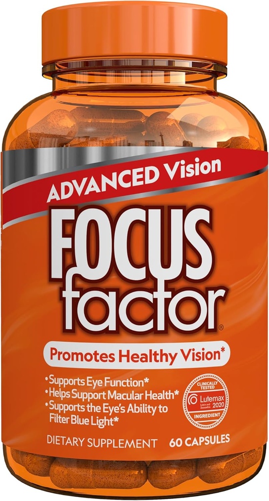 Fokus Factor Advanced Vision Formula (60 Count) - Eye Vitamini z vitaminom C, vitaminom E, lutemax® 2020 - Lutein in Zeaksantin Dodatek za podporo zdravju oči