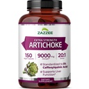 Zazzee Extra Strength Artichoke 20:1 Extract, 9000 mg Jakost, 5% kofeinska kislina, 150 veganskih kapsul, 5 mesečni zaloga, koncentriran in standardiziran 20X ekstrakt, ne-GMO in vse-naravni