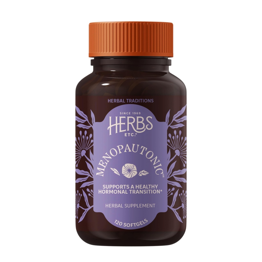 Herbs Etc. Menopautonic Softgels - Herbal Supplement for Midlife Balance Support & Female Wellness - Dong Quai, Chaste Tree & Motherwort - Gluten-Free & Organic - 120 Count (120 Servings)