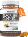 Olje črnega semena Gumies - Naravna ingver Ale Flavor (Nen-GMO & Vegan) Hladno Presed Nigella Sativa proizvaja čisto olje črnega kumina - 500mg na 2 Gummy Serving