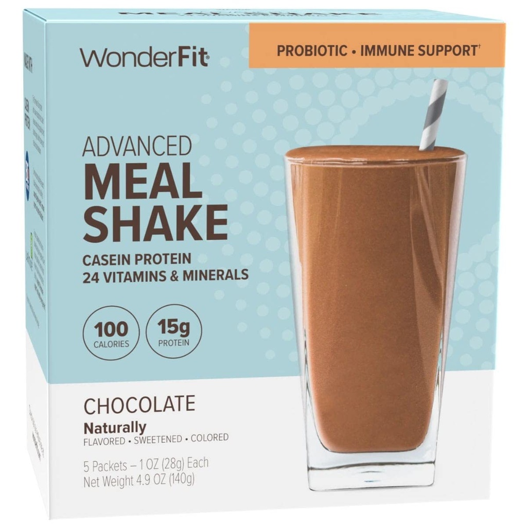 WonderFit by WonderSlim Protein Meal zamenjava Shake, Čokolada, Probiotic & Imune Support, Gluten Free (5ct)