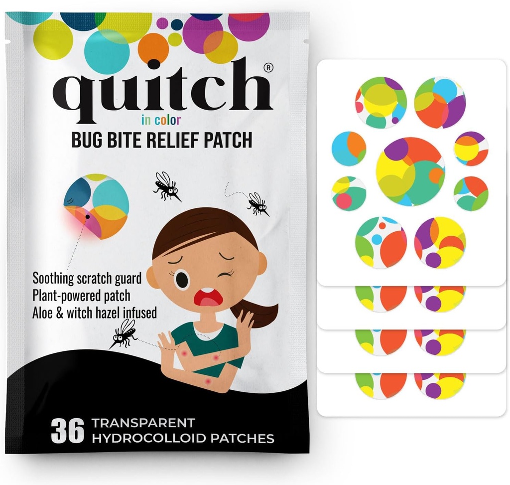 Quitch Mosquito Bite Srbeč Relief Patch, Po ugriz insekt ugriz zdravljenje, Anti Srbečica krema Alternativna, Insect ugriz Relief, Križarjenje, Potovanje in Camping bistvenega pomena za otroke