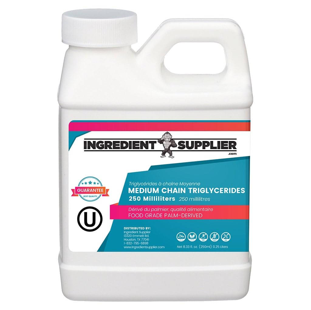 MCT Oil - 250mL (8.33 Oz.) Sustainable Palm Derived - USP stopnja hrane - Non GSO - Halal - za športne prehrane, Keto ali Paleo prehrana, čista energija, ekstrakti