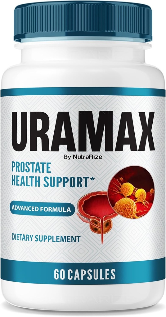 NutraRize Uramax kapsule, Uramax Prostata Health Support, UraMax All-Natural dodatek, Uramax ekstra moč tablete za spodbujanje Stamina in energijo, Ura Max tablete Mnenja (60 kapsul)