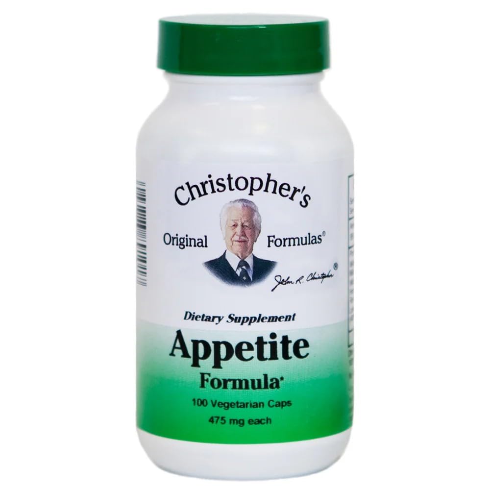 Christopher's Original Formula Apetite Formula - 100 Kapsule, naravna zeliščna mešanica za apetit in prebavno ravnovesje