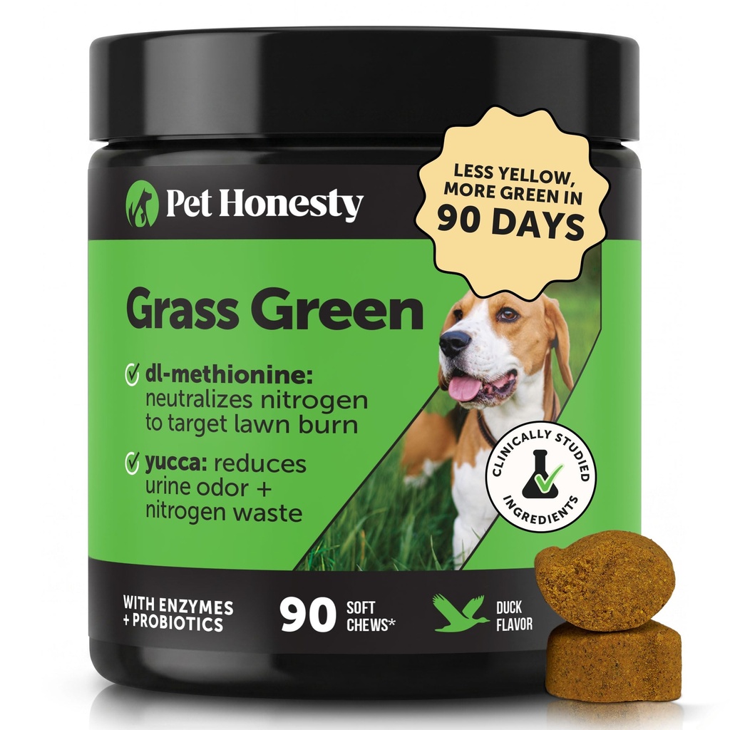 Grass Green Dog Chews - urin Nevtralizator za lawn, pes Pee Trava pomaga Yard ostati zelena obravnava Burn Spots s probiotiki in encimi (Duck)