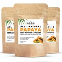 Kapsule Papaya Seme v prahu – zmogljiv dodatek za Papaya Papain z vitamini A, C, E & E & Encimi za digestion & Gut Health – 360 mg/Serving – 60 veganskih kapsul na pakiranje (paket s 3, 90-180 dnevno oskrbo)