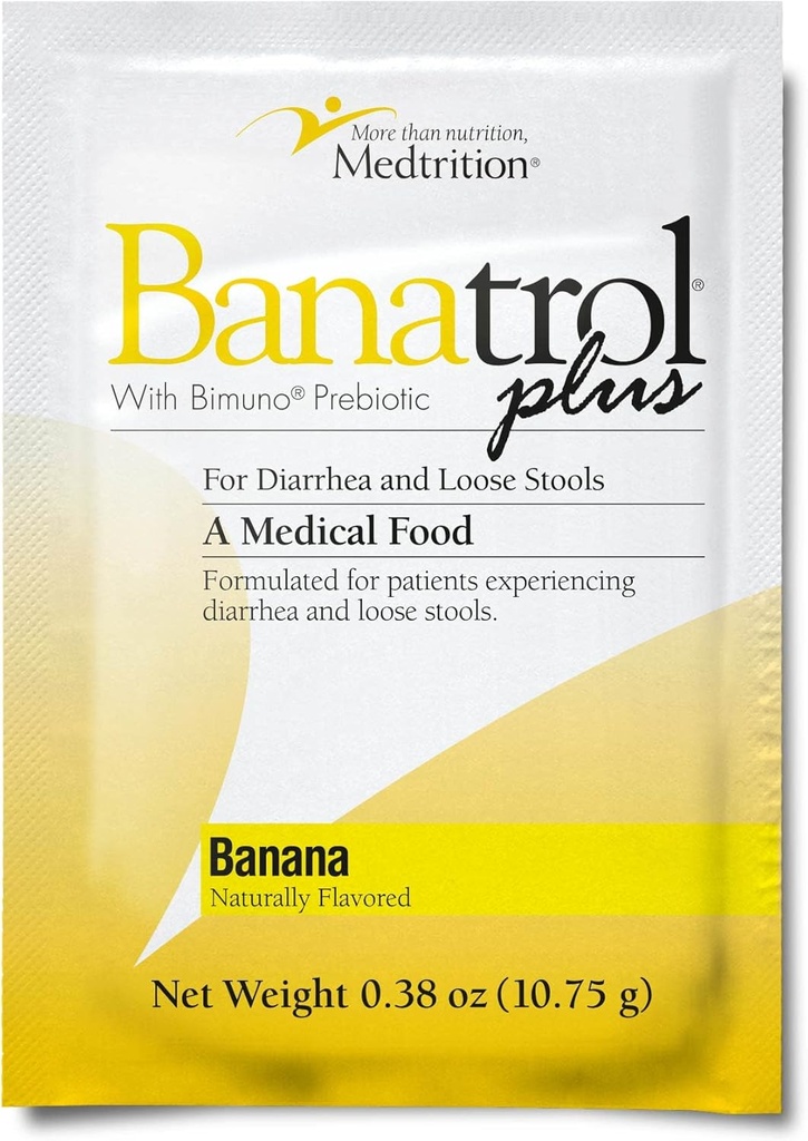 Medtricija Banatrol Naravni anti-Diarrheal s prebiotiki, Relief za IBS, Ponavljanje diareja, Klinično podprta medicinska hrana, Nezaščiteni, 21 Serving (Banana)