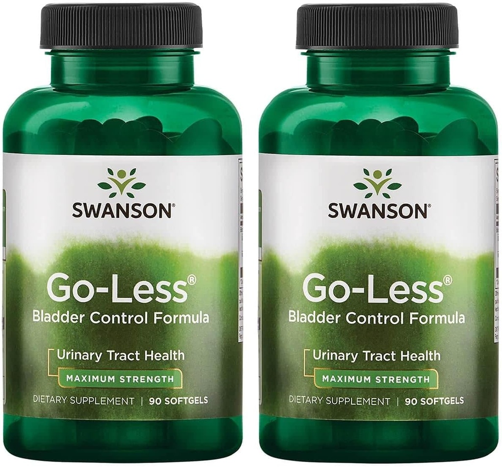 Swanson Go-Less Bladder Control Formula - Promocija Zdravje sečil in zdravo Bladder Podpora - Naravni dodatek za odrasle z ekstraktom bučnega semena - (90 Softgels) 2 Pack