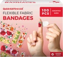 Cvetni pasovi, Bandages Variety Pack 100 Štetje, Zabavne oblike za otroke odraslih, Nežen adhesion mehko dihanje, Latex brezplačno, Uporaba za manjše ureznine, Prva pomoč dobav