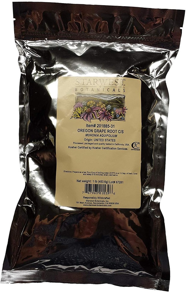 Oregonska korenika C/S Wildcrafted - Mohonia aquifolium, 1 lb,(Starwest Botanicals)