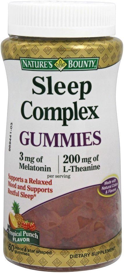 Narava Bounty Sleep Complex Gummies 60ct, 3 mililgrami Melatonin, 200 miligramov L-Theanine Gummies (2 paket)