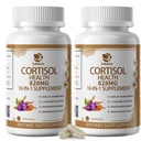 10-IN-1 Kortizol dodatki z magnezijem, Ashwagandha, kamilica, L-teanin, fosfatidilserin, šentjanževka, Astragalus, vitamin C in D3, za ženske, 240 Veganske kapsule za 4 mesece, ne-GMO