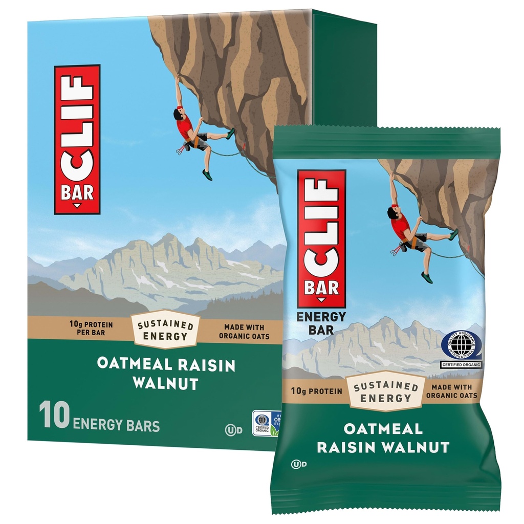 CLIF BAR - Energy Protein Bars - Ovseni rozin Walnut - Izdelan z organskimi ovesi - Energy Bars - Non-GMO - (10 Pack)