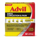 Advil Sinus Congestion and Pain, Sinus Relief Medicine, Bolečina Reliever in Reduciranje zvišane telesne temperature z Ibuprofen in Phylephrine HCl - 50 Obložene tablete
