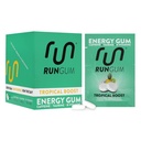 RUN GUM Tropical Boost Energy Chewing Gum 50mg Kofein Tavrin in B-vitamini na kos, 24 kosov (Pack of 12) Sladkor brez sladkorja, Zero Calorie, No Aspartam, in Gluten Free, 1 ea
