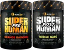 ALPHA LION Superhuman Pred vadbo Powder & Post Wordout recovery Bundele, Trajna energija & Fokus + Lean Mišična rast, moč in volumen (Hulk Juice & Gainy Smith Apple)