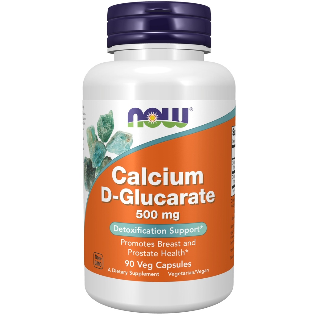 NOW Foods Supplements, kalcijev D-glukarat 500 mg, podpora za razstrupljanje*, 90 Veg kapsule